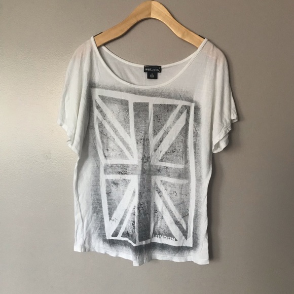 Wet Seal Tops - Wet Seal London Shirt Size M Union Jack British